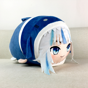 鲨鱼娘Gawr Gura噶呜古拉周边同人趴趴团子公仔玩具抱枕 小鲨鲨