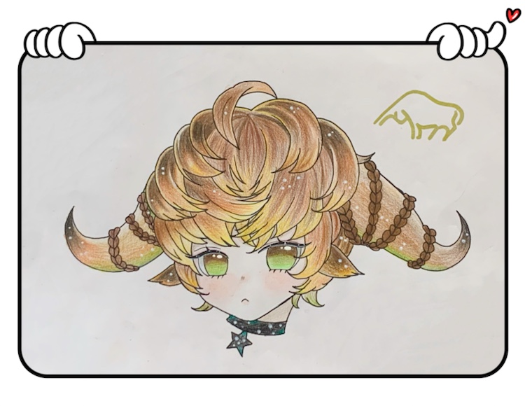 手绘星座装饰画 金牛座(不含画框)