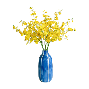 高品质仿真花翠芯跳舞兰 假花仿真花摆设 客厅摆件黄色跳舞兰花束