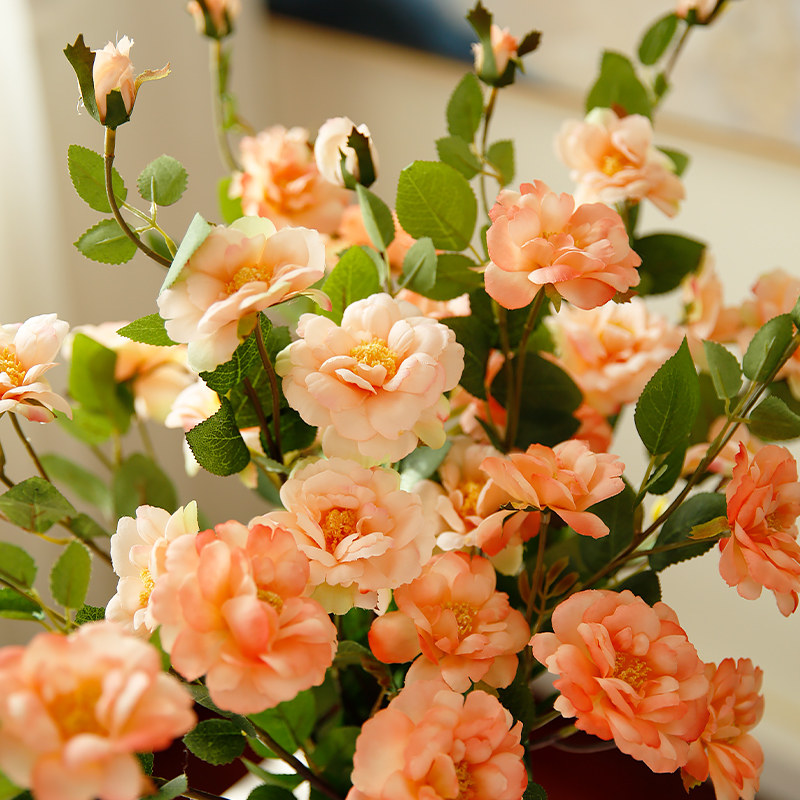 高仿真假花仿真花摆设维特冰山月季单枝花艺摆件客厅装饰花瓶插花