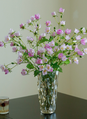 高档绢花风铃花仿真花假花客厅装饰花摆件现代田园高级感逼真花艺