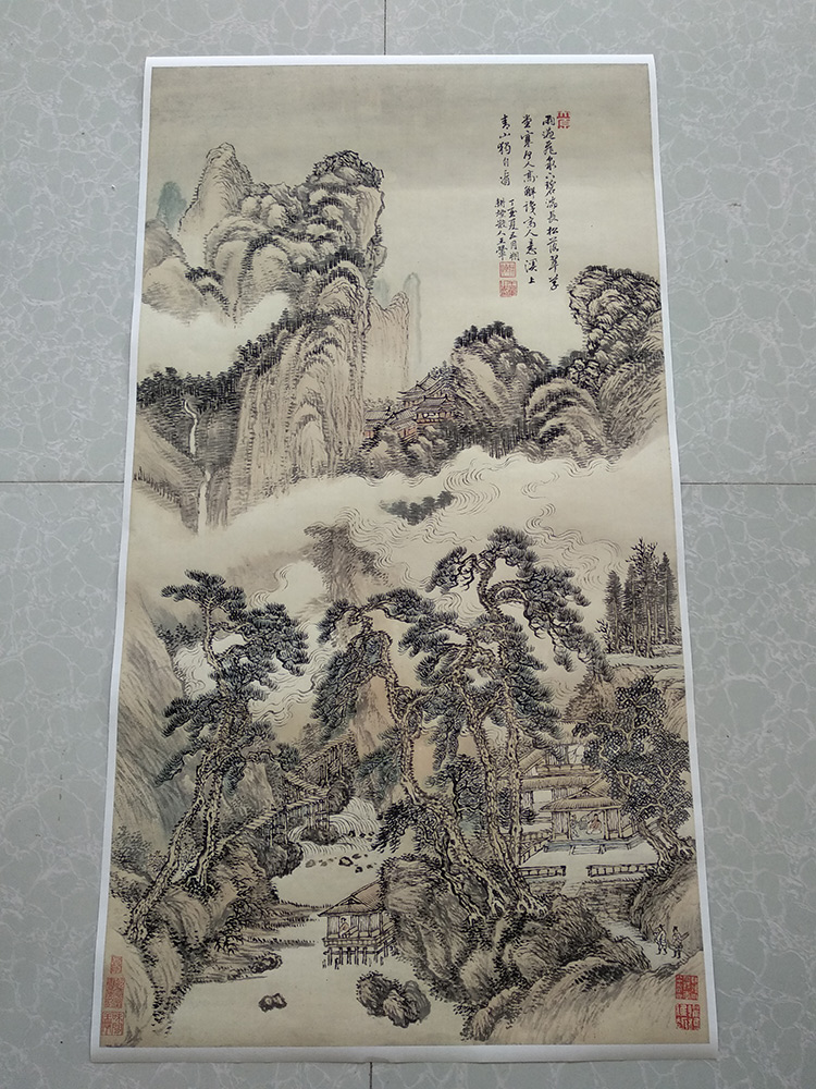 王翚草堂碧泉清代条幅宣纸名画