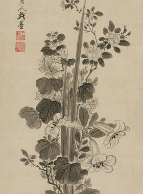清王时敏端午图国画水墨画艺术微喷复制画宣纸画芯装饰画