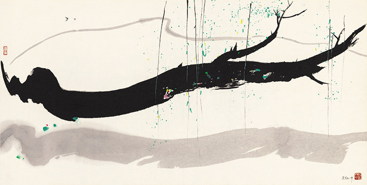 吴冠中国画水墨画四尺横幅初春真迹复制画艺术微喷宣纸画芯中国风