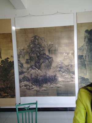 宋代山水名画范宽雪景寒林图微喷复制画绢画仿古画临摹画稿装饰画