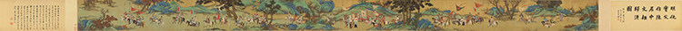 艺术微喷国画人物长卷真迹复制画