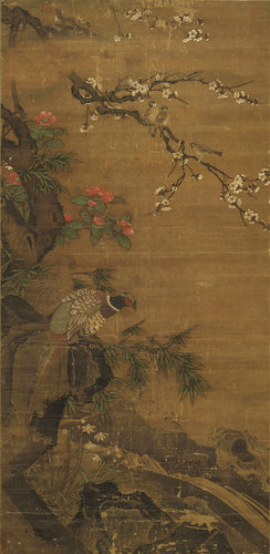 南宋鲁宗贵春韶鸣喜图国画花鸟复制画仿古画微喷打印绢布画心