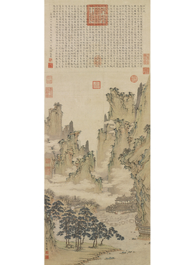 明仇英云溪仙馆图台北故宫藏真迹复制画宣纸画心传统山水画范本