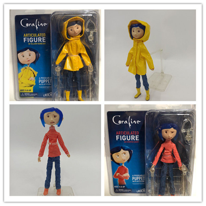 neca 电影版 鬼妈妈 卡洛琳 雨衣版7寸超可动人偶手办模型卡通