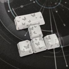 白色蝴蝶Enter键帽增补图案透光IMD键帽磁轴机械键盘帽无刻通用