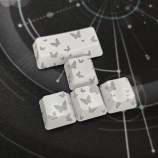 白色蝴蝶Enter键帽增补图案透光IMD键帽磁轴机械键盘帽无刻通用