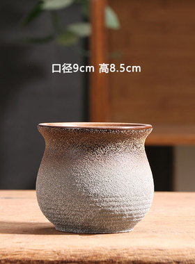 磨砂蓝色多肉花盆陶瓷特价简约家用阳台陶土粗陶花盘小号陶盆清仓