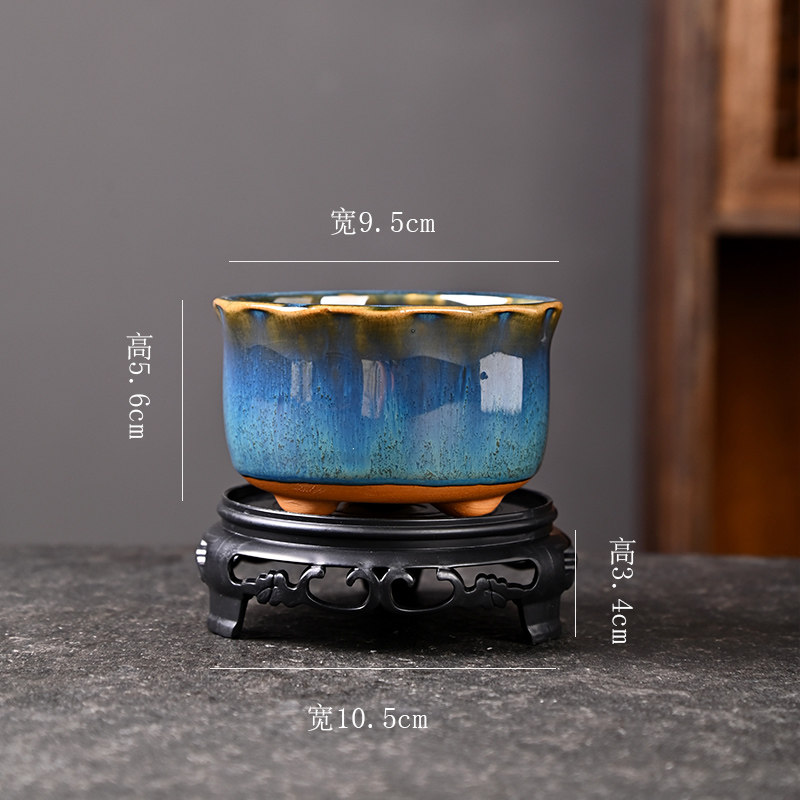 六月雪绿植盆景陶瓷阳台托盘家用粗陶多肉花盆小号控根型陶盆清仓
