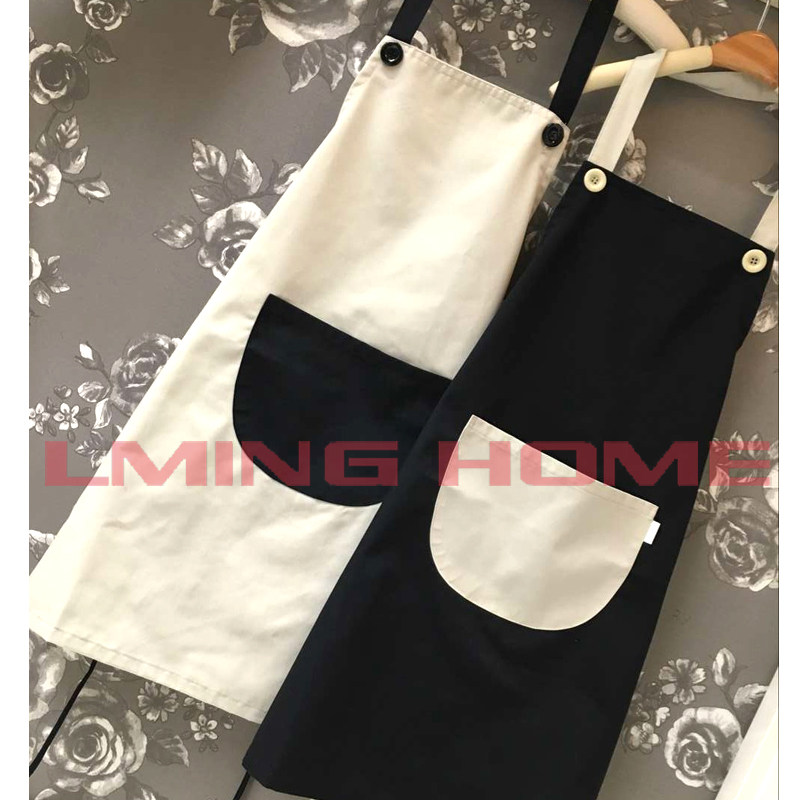 LMINGHOME品牌韩版时尚简约围裙咖啡店餐厅酒吧茶室花室店服家居