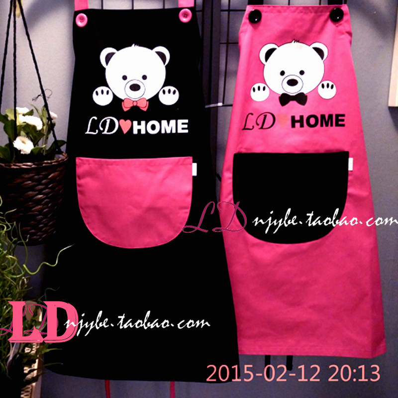 LD品牌系带亲子款围裙成人儿童可爱家居卡通外贸韩版时尚画画礼品