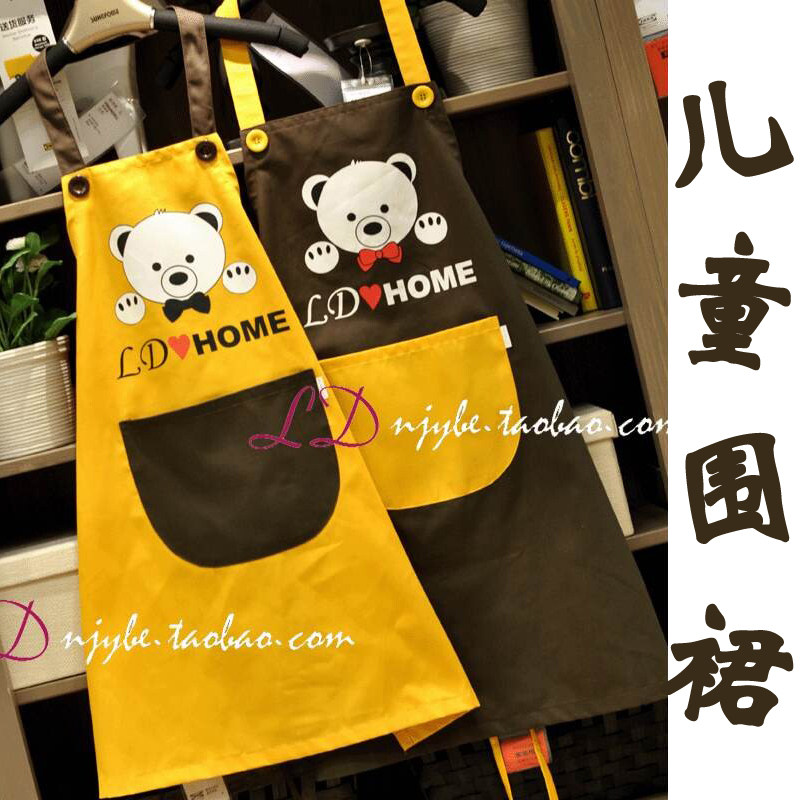 可爱卡通LD儿童围裙幼儿园韩版背心裙画画衣学生美工画室礼品包邮