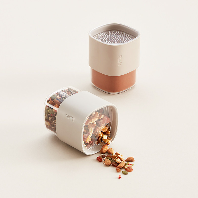 乐葵厨房大众欧式PP可翻转储物罐