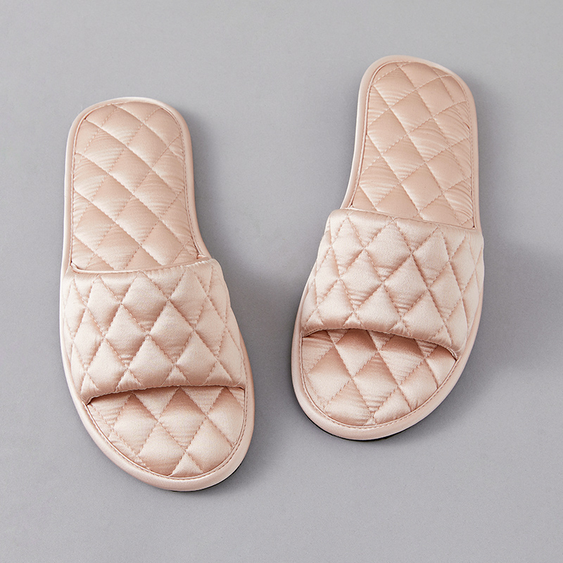 BEMINE 100%桑蚕丝真丝拖鞋软底拖鞋家居鞋酒店飞机露脚趾地板鞋