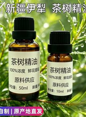 新疆澳洲茶树精油纯单方护肤香薰植物蒸馏植萃10ml痘肌