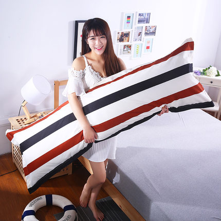 卡沃长枕套双人枕套1.2/1.5/1.8m米情侣婚庆单人枕头套枕芯套