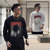 小领口打底衫 特大码 宽松大码 T恤男春秋新款 内搭上衣 300斤纯棉长袖