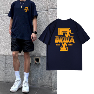 体恤衫 重磅纯棉夏季 百搭潮流黑色半袖 T恤男潮牌港风宽松大码 短袖