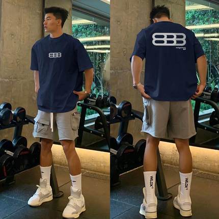 80-300斤重磅纯棉短袖t恤男款美式2024新款宽松休闲体恤半袖上衣