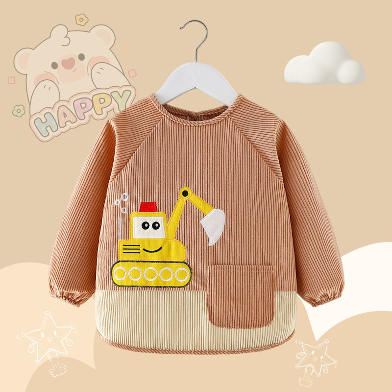 儿童罩衣防水纯棉宝宝吃饭反穿衣婴幼儿园工程车挖掘机小汽车围兜,童装/婴儿装/亲子装,反穿衣/罩衣,淘宝优惠券,粉丝福利购,淘宝优惠卷