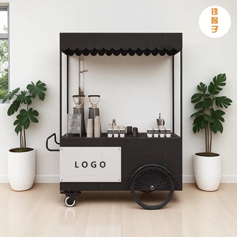 网红铁艺餐车摆摊车小吃车移动小推车商用餐厅咖啡车奶装饰车茶车
