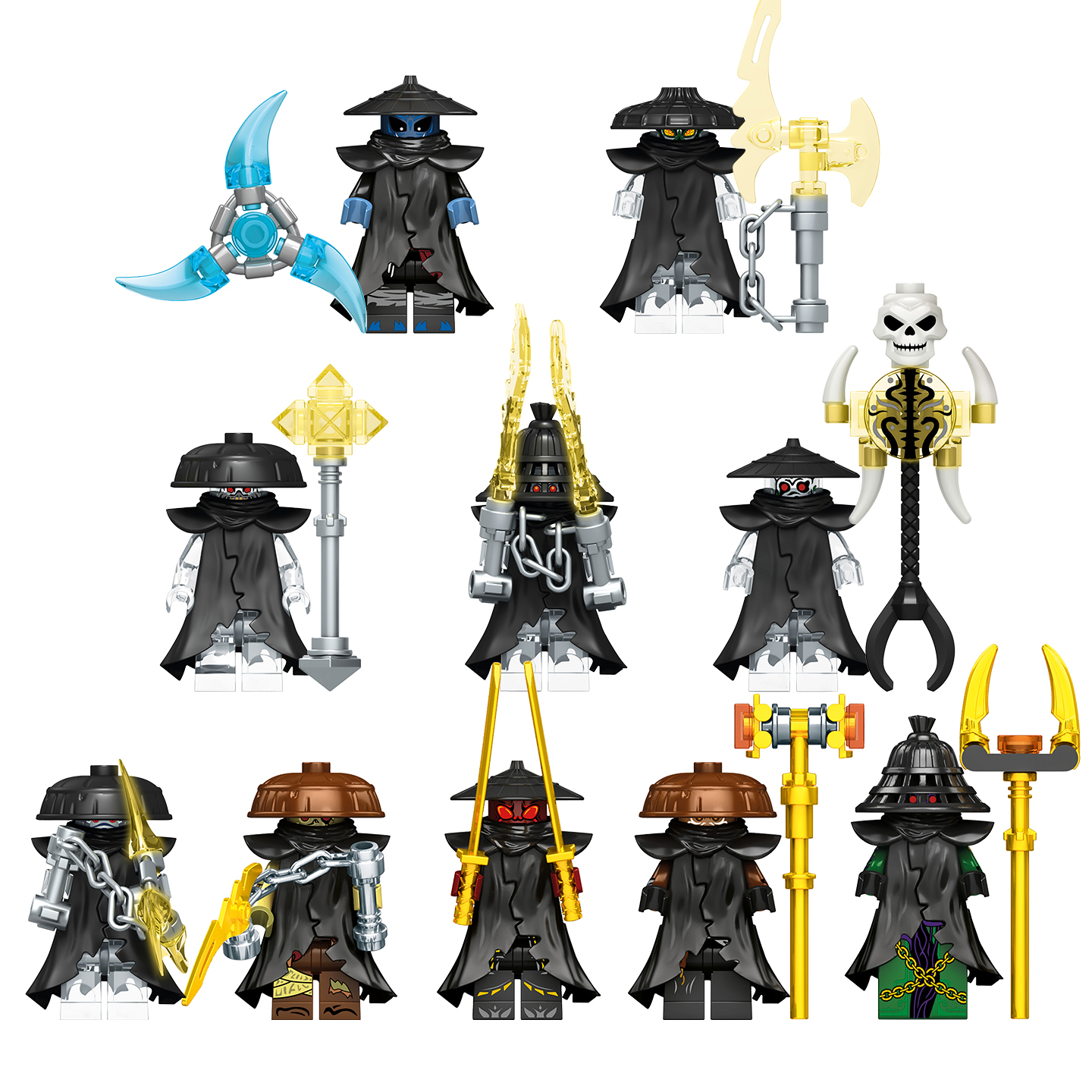 中国积木幻影忍者适封禁五人组扎克斯诺克特忍者人仔拼装积木玩具