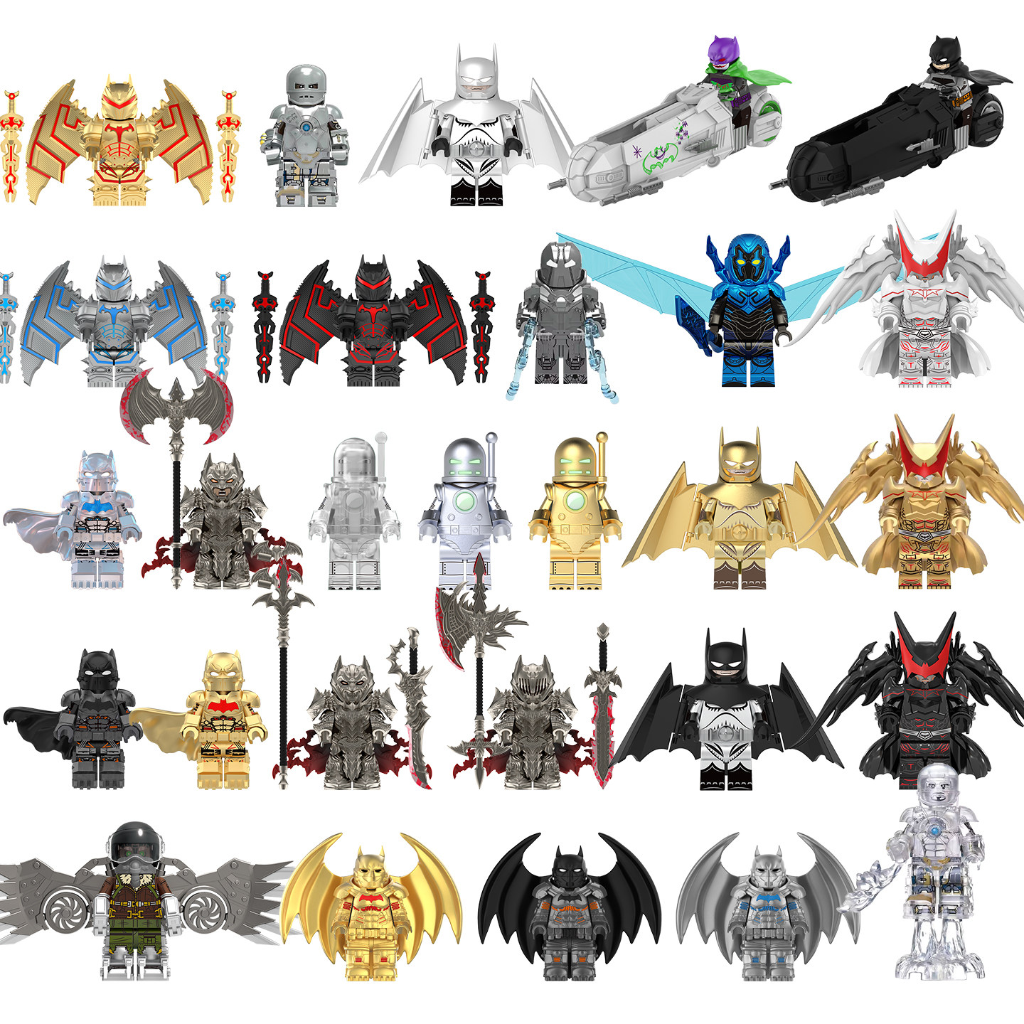 地狱蝙蝠侠中国积木MK盔甲钢铁侠超英系列拼插积木小人仔儿童玩具