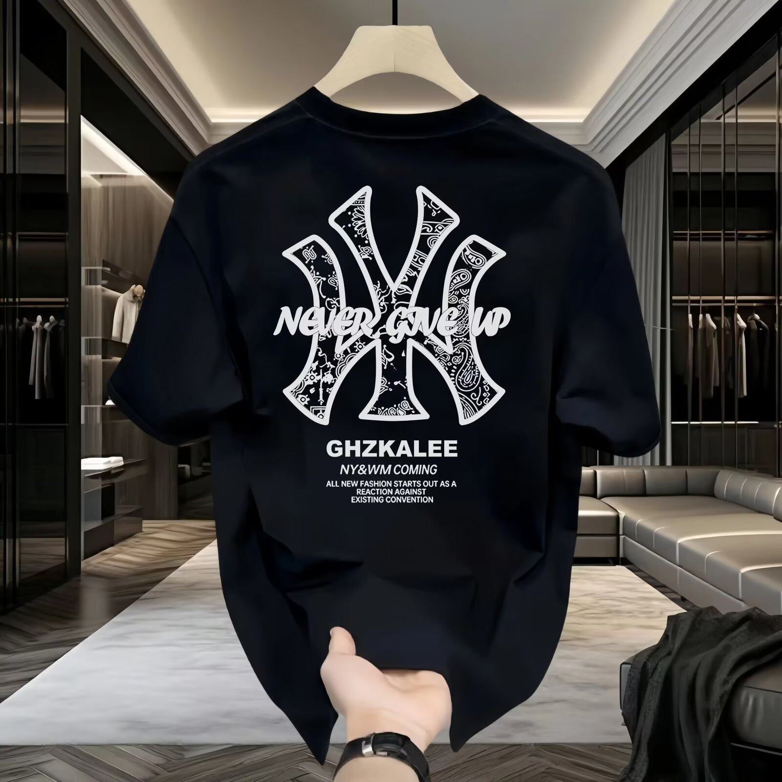 欧美潮牌短袖ins纯棉夏季新款男士印花T恤潮流男女百搭圆领体恤男,男装,T恤,淘宝优惠券,粉丝福利购,淘宝优惠卷