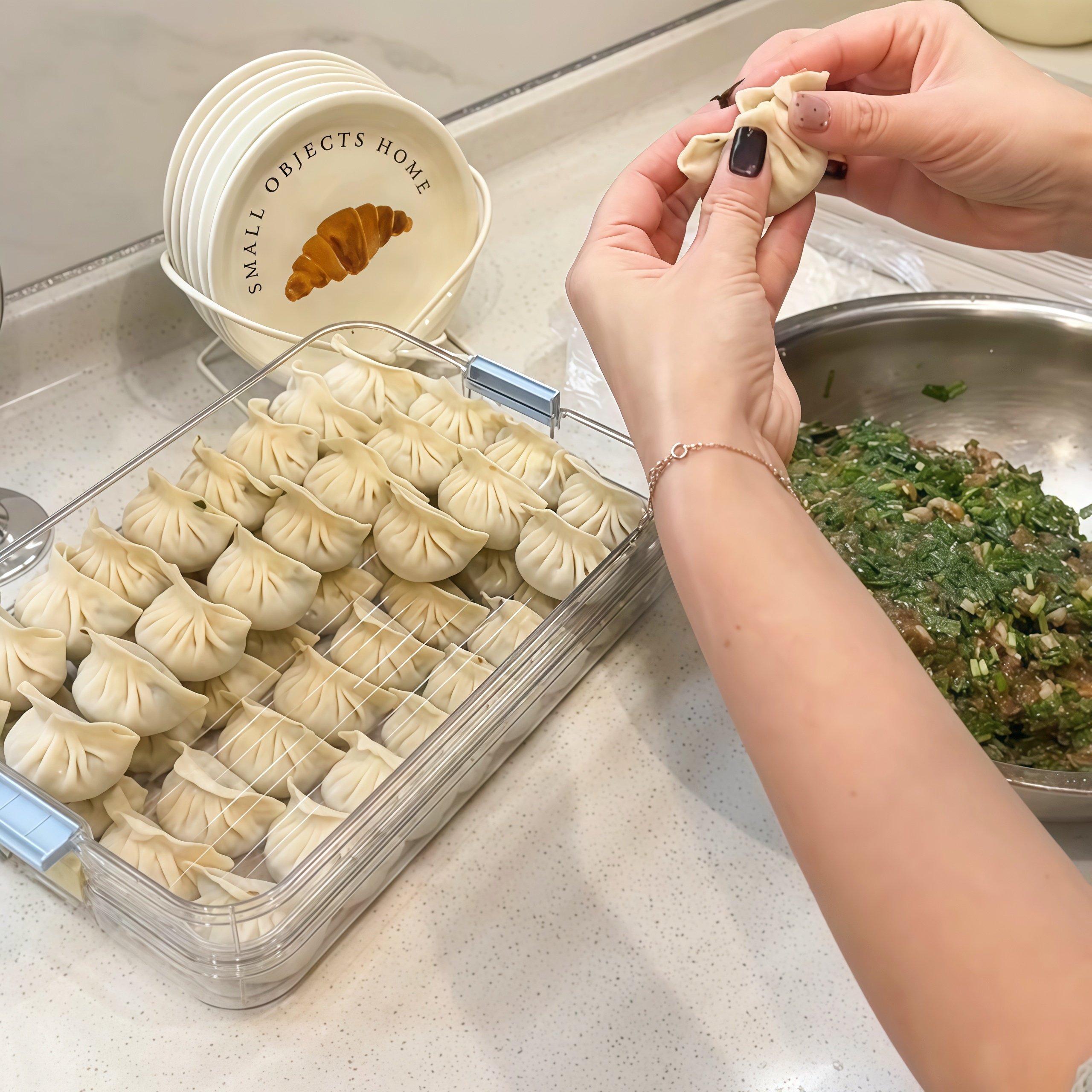 饺子收纳盒冰箱用食品级速冻厨房馄饨水饺冷冻保鲜整理托盘保鲜盒,收纳整理,饺子盒,淘宝优惠券,粉丝福利购,淘宝优惠卷