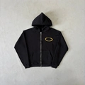 Black and Yellow Large Print Zip-Up Sweatshirt