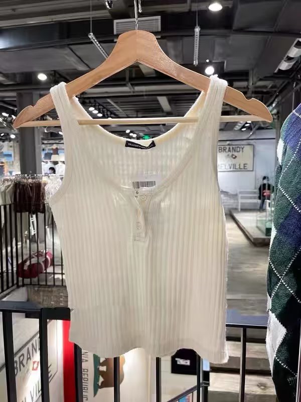 BM棉麻无袖华夫格吊带背心