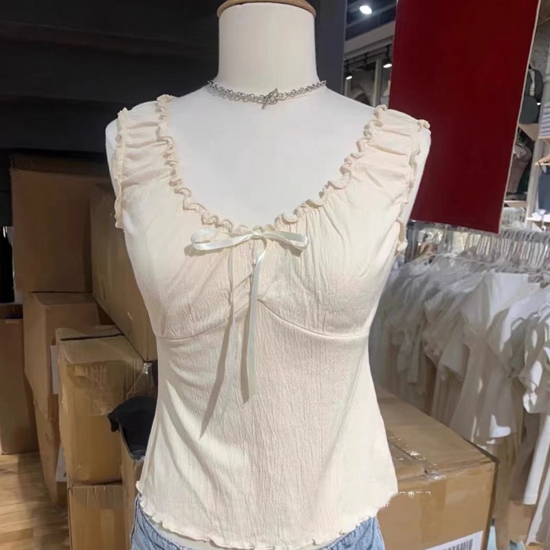 BM木耳边背心百搭吊带