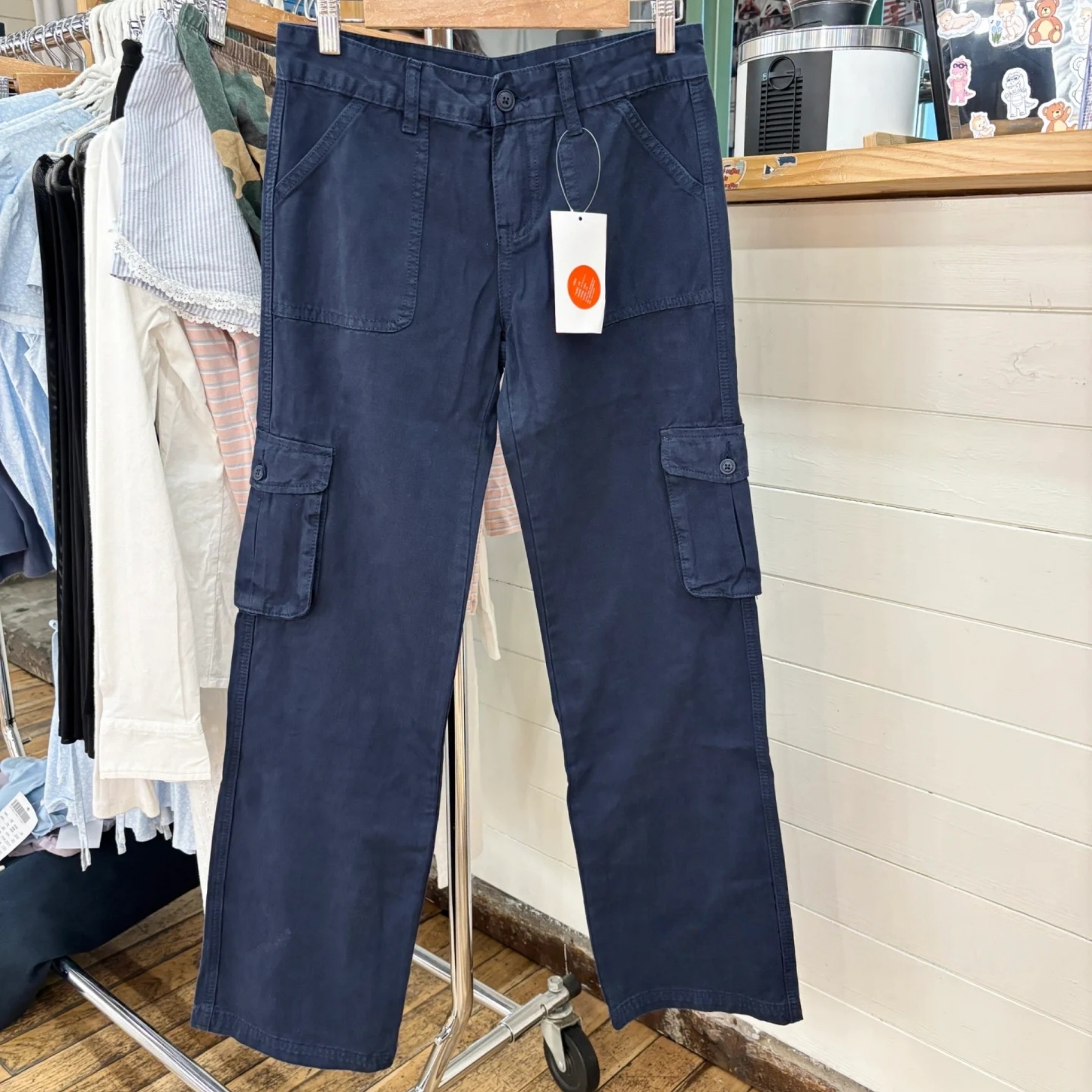 BM官网藏蓝色工装裤女