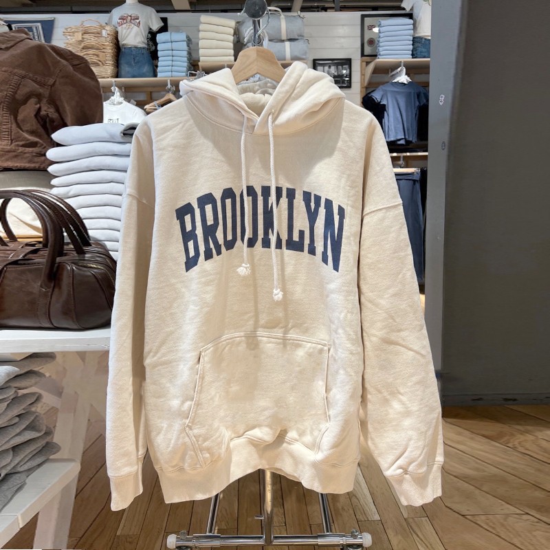 BM官网字母印花卫衣女秋冬新款美式复古宽松显瘦连帽加绒外套潮