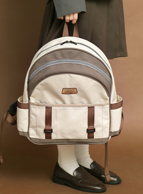 印树inso 春夏新款简约学生背包校园撞色书包jk制服双肩包电脑包