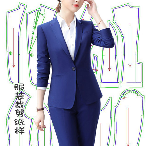 职业装纸样裁剪女士气质工作服