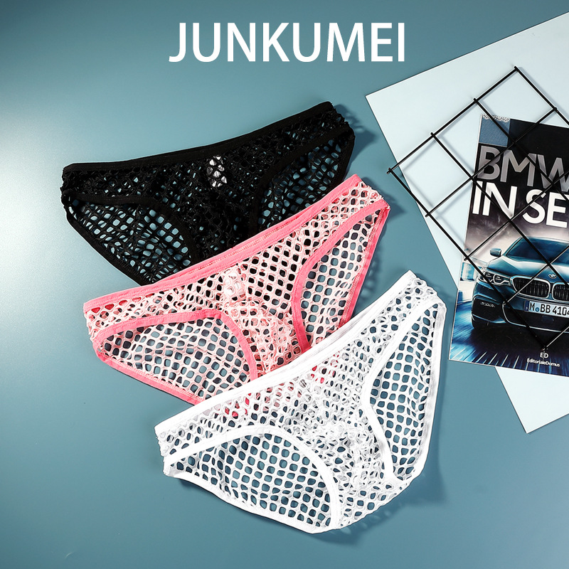 男士大网眼透气三角裤低腰提臀健身酒吧舞台性感内裤诱惑底裤gay0