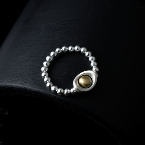 制道珠宝来财小元宝戒指925纯银戒指均码弹力男女时尚个性可爱