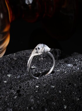制道爱心钻石戒指结婚戒女戒锆石