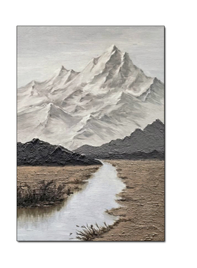 宅寂极简砂岩肌理纯手绘油画沙发落地走廊过道壁画挂画装饰画正品