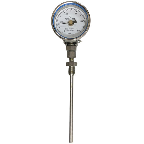 304不锈钢双金属温度计wss381 L=75mm 0-100℃ 可动外螺纹M16*1.5