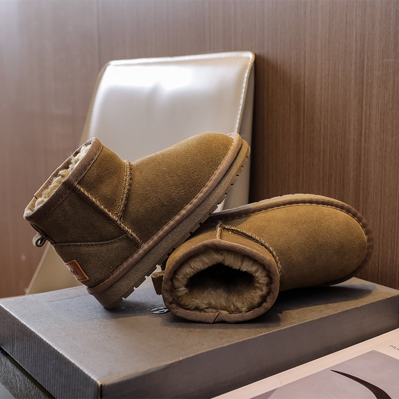 真皮保暖儿童雪地靴冬季加绒加厚短靴男童防水宝宝棉鞋女童靴子,童鞋/婴儿鞋/亲子鞋,雪地靴,淘宝优惠券,粉丝福利购,淘宝优惠卷