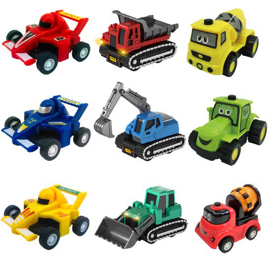 嘉信卡丁车赛车精品宝宝卡通回力车工程车套装挖掘机农用车男孩玩