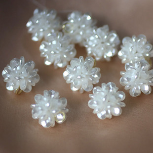白色珍珠花朵绣球花DIY耳环饰品吊坠鞋子婚庆装饰品配件