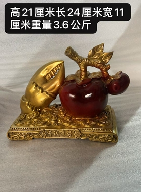 黄铜有钱有势柿子螃蟹钳子摆件柿柿如意事事创意客厅玄关装饰品