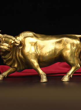 黄铜生肖牛摆件旺市铜牛开业卡点公司装饰工艺礼品